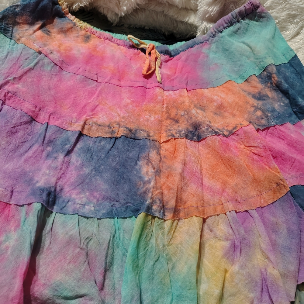 Vintage  Fashion Fuse Tie-Dye Skirt/ Free SZ/ Cotton/ See Pics For Info